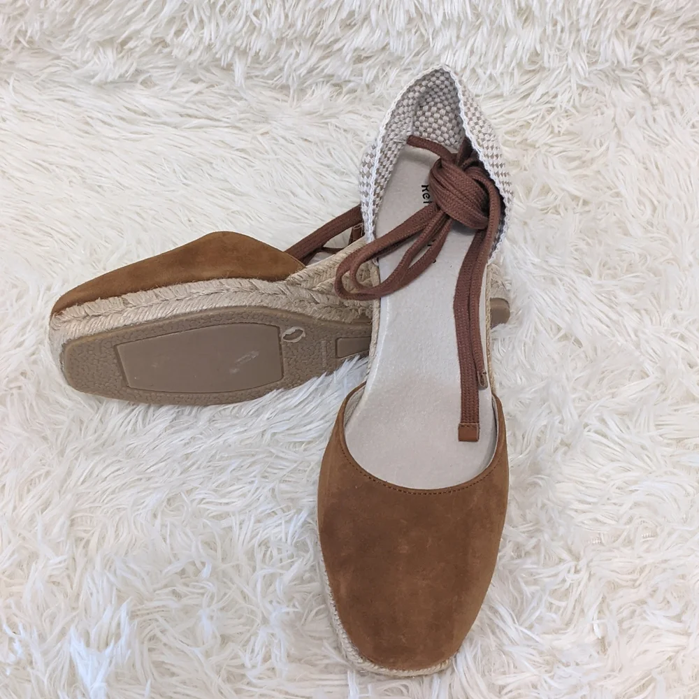 REFORMATION Suede Lace Up Espadrilles Sz 9.5 - Picture 2 of 9